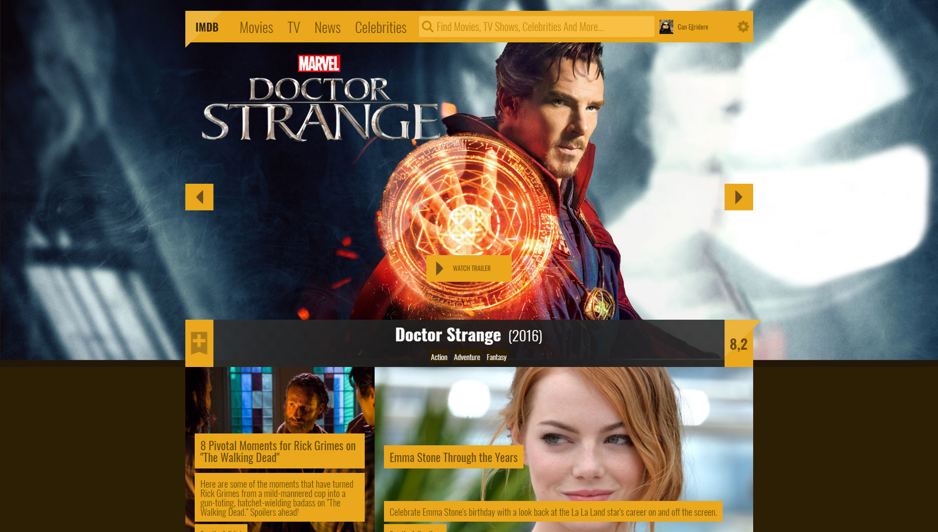 IMDB redesign Web Design