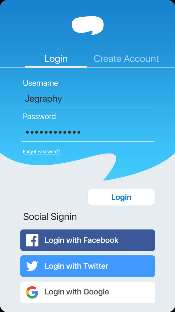 Transparent chat App UI Design